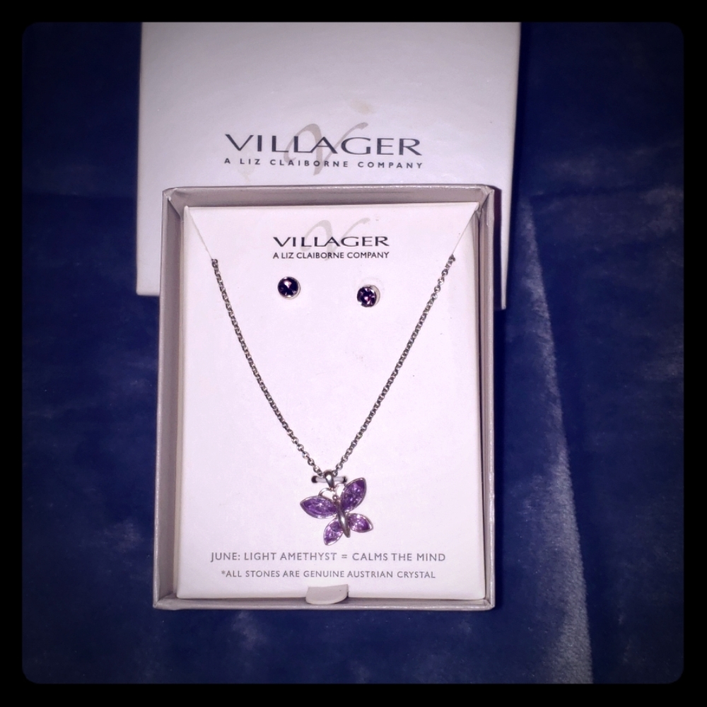 NWT. Butterfly Pendent with matching Stud …